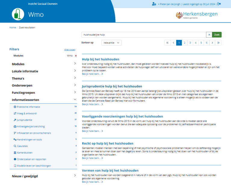 2. Zoekresultaten huishoudelijke hulp Wmo