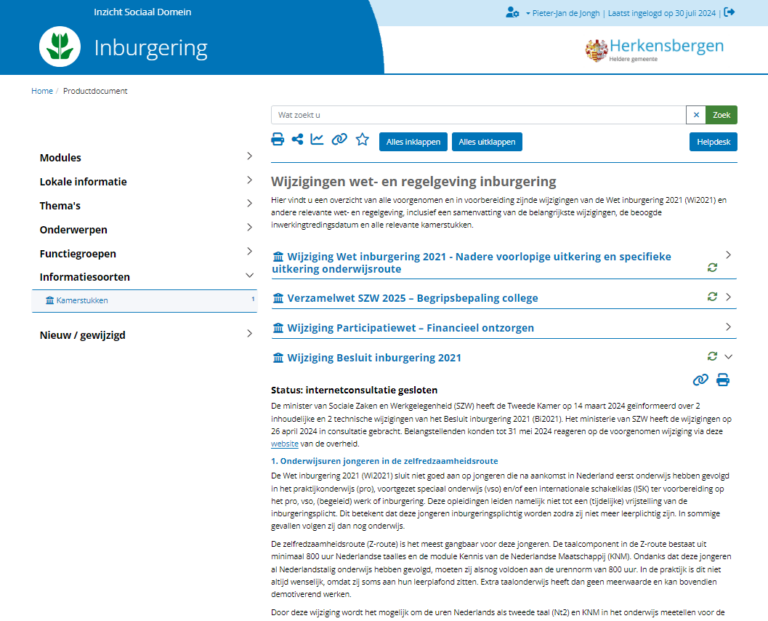 7. Pagina wijzigingen wet- en regelgeving inburgering