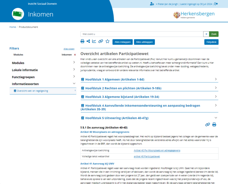 8. Overzicht artikelsgewijze toelichting Participatiewet