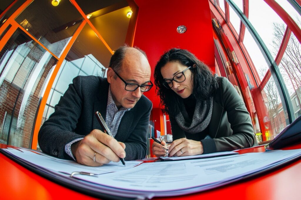 Twee collega's werken samen