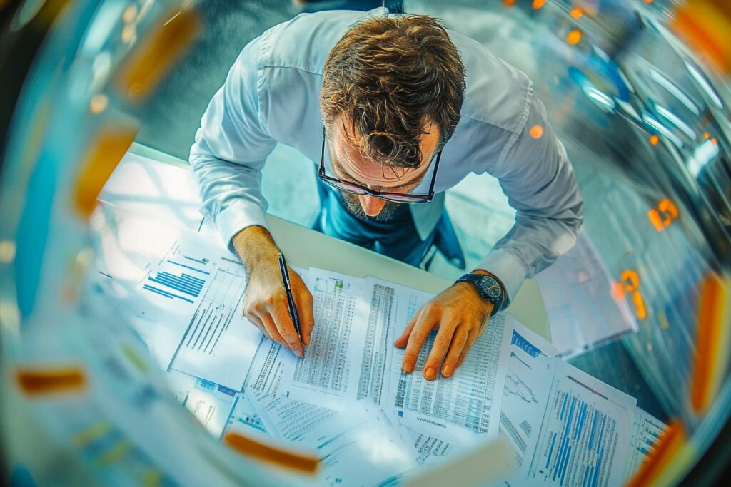 Man maakt moeilijke berekeningen controle