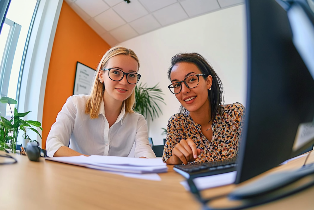 Twee vrouwen achter laptop