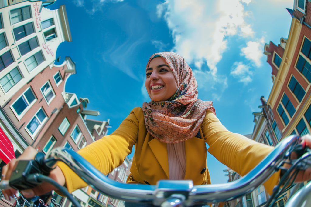 inburgeringsconsulent op de fiets