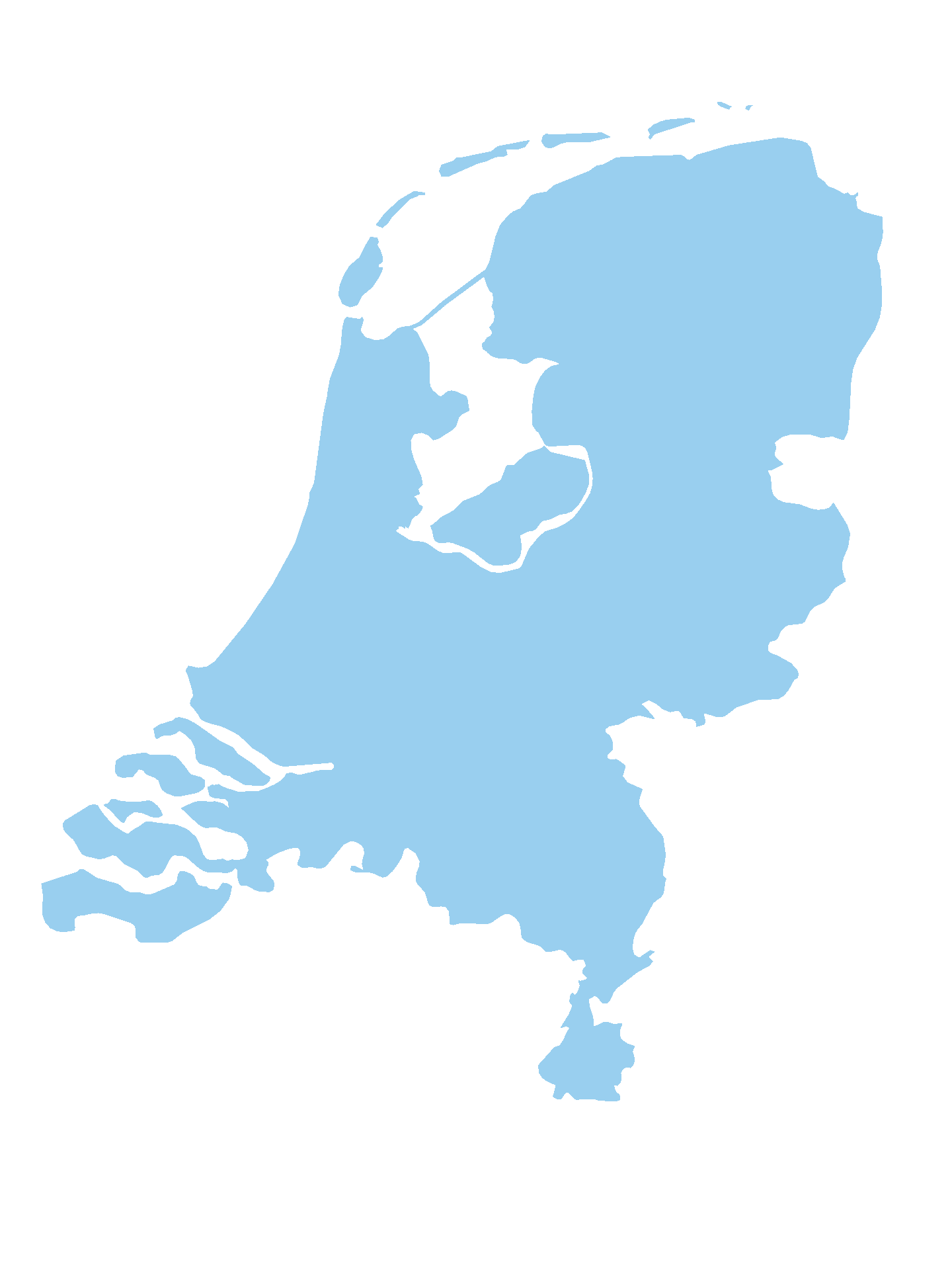 Kaart van Nederland met de gemeenten die werken met de omgekeerde toets