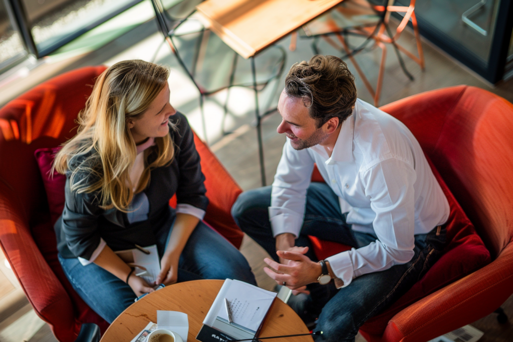 Twee collega's in gesprek