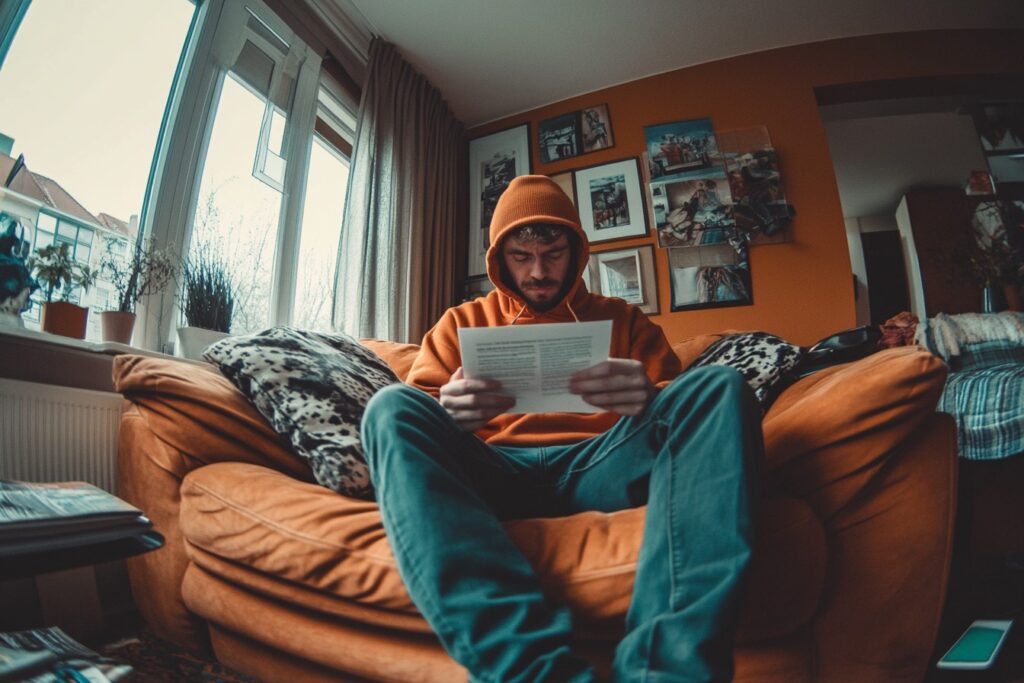 man-leest-onbegrijpelijke-brief-in-woonkamer