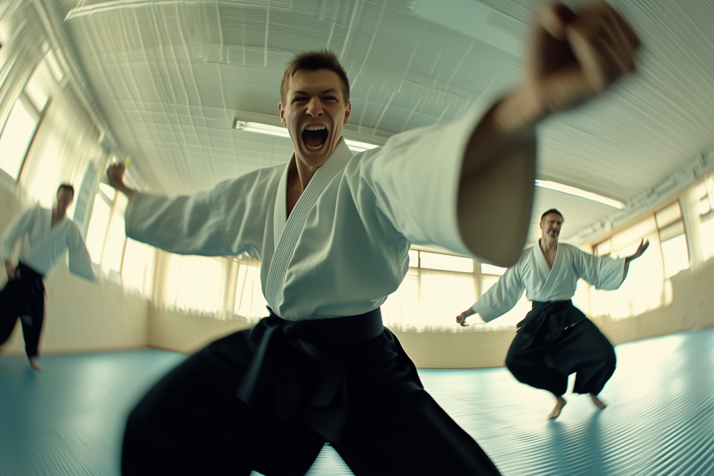man doet aikido