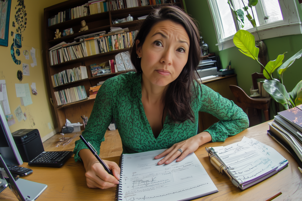 Vrouw met pen en papier