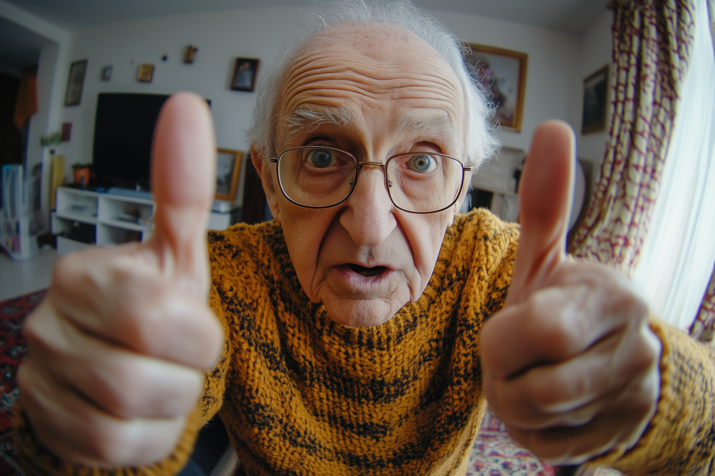 man met duimen omhoog